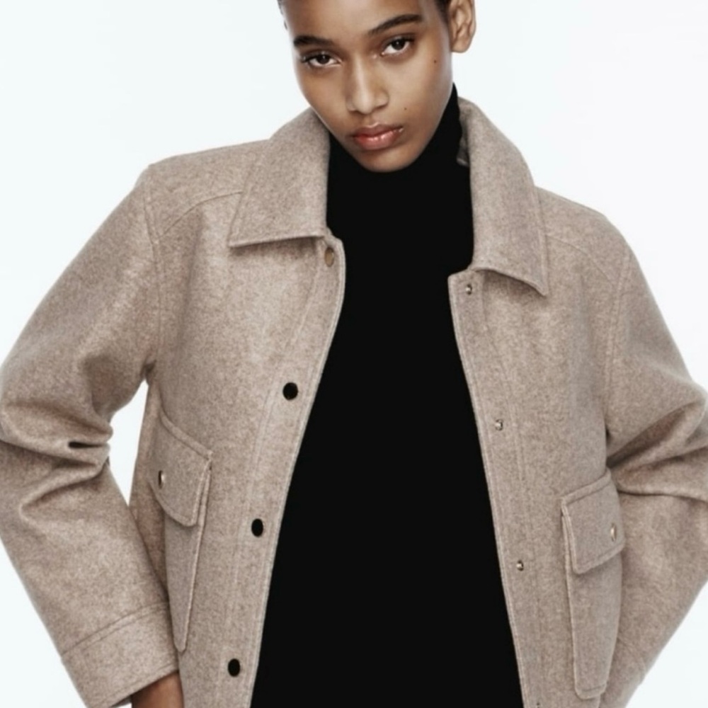 Zara Women’s Small Cropped Camel Jacket - Picture 3 of 9